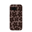 Coque Google Pixel 9a à motif fleurs terreuses marron chocolat