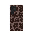 Coque Samsung Galaxy S25 Ultra à motif fleurs terreuses marron chocolat