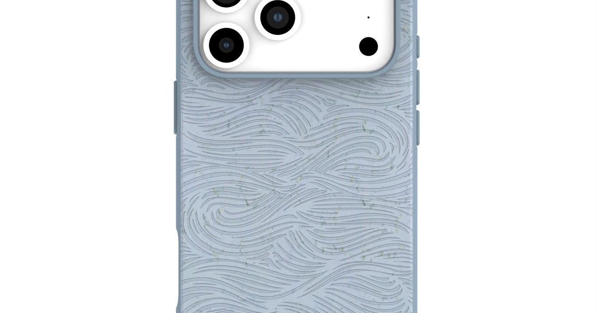 Powder Blue Ebb and Flow iPhone 17 Pro Max Case – Pela Case