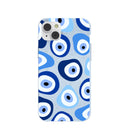 Powder Blue Evil Eye iPhone 14 Plus Case