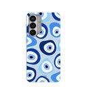 Coque Samsung Galaxy S26+ (Plus) bleu poudré avec œil maléfique