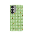Coque Samsung Galaxy S26+ (Plus) à motif vichy vert sauge automnal
