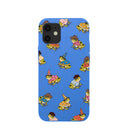Coque iPhone 12 Mini Motif Grenouilles Bleu Électrique