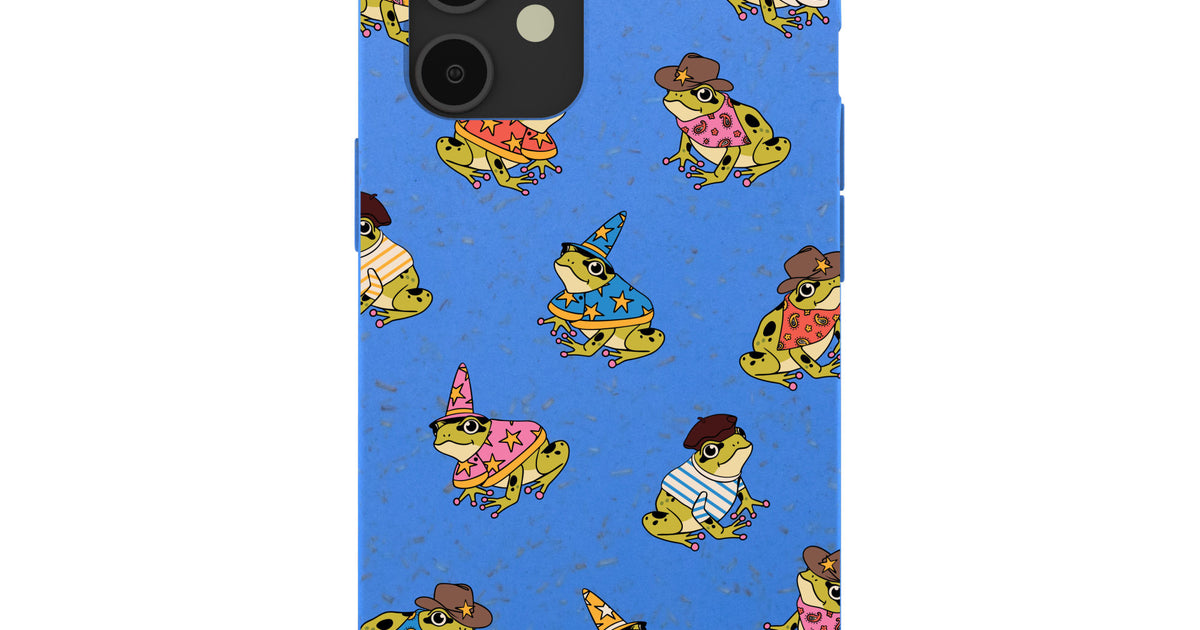 Electric Blue Fancy Frogs iPhone 12/ iPhone 12 Pro Case – Pela Case