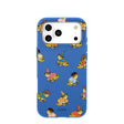Coque iPhone 17 Pro Max à motif de grenouilles fantaisie bleu électrique