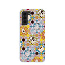 Coque Samsung Galaxy S21 motif mosaïque fermier bleu poudré