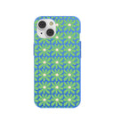 Coque iPhone 14 bleu électrique Flower Child