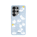 Powder Blue Fluffy Flower Samsung Galaxy S26 Ultra Case