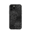 Coque iPhone 11 Pro à motifs de gardénias noirs