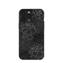 Coque iPhone 13 Pro Max à motifs de gardénias noirs