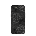 Coque iPhone 13 à motifs de gardénias noirs