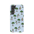 Coque Samsung Galaxy S24+ (Plus) bleu poudré avec motif jardinière