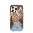 Coque marron chocolat pour iPhone 15 Pro Gone Fishing