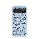 Coque Google Pixel 10/10 Pro bleu poudre et blanc 