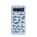 Coque Google Pixel 8a bleu poudre et blanc 
