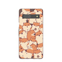 Coque Google Pixel 7a à motif hamsters joyeux marron chocolat