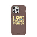 Coque iPhone 15 Pro Max marron chocolat « J'ai du Pilates »