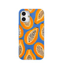 Coque iPhone 16 Plus « Papayas juteuses » bleu électrique