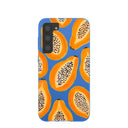 Coque Samsung Galaxy S23+(Plus) bleu électrique à motif papayes juteuses
