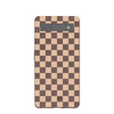 Coque Google Pixel 6a à carreaux chocolat et latte