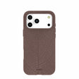 Coque iPhone 17 Pro Max à motif feuilles marron chocolat