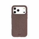 Coque iPhone 17 Pro Max à motif feuilles marron chocolat