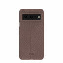 Coque Google Pixel 8 à motif feuilles marron chocolat