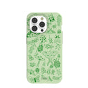 Coque d'entomologie linéaire vert sauge pour iPhone 14 Pro