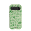 Coque Google Pixel 10 Pro XL à motif d'entomologie linéaire vert sauge