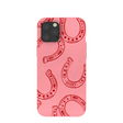 Coque rose bonbon pour iPhone 12 Pro Max avec motif fer à cheval porte-bonheur
