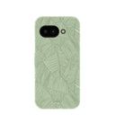 Coque Google Pixel 9a à motif feuilles luxuriantes vert sauge