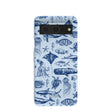 Coque Google Pixel 8 bleu poudre motif vie marine