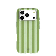 Sage Green Meadow Stripes iPhone 17 Pro Case