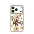 Coque transparente pour iPhone 17 Pro, motif coquelicot moka et London Fog Ridge (MagSafe inclus)