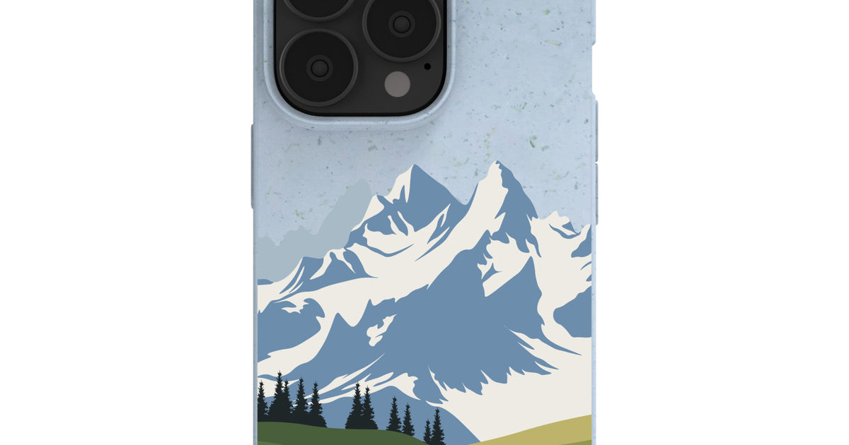 Powder Blue Mountains and Blooms iPhone 13 Pro Case – Pela Case