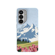 Coque Samsung Galaxy S26 « Montagnes et fleurs bleu poudré »