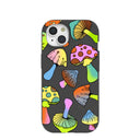 Coque iPhone 15 Black Mushroom Party
