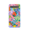 Coque Google Pixel 6a à motif jardin peint bleu électrique