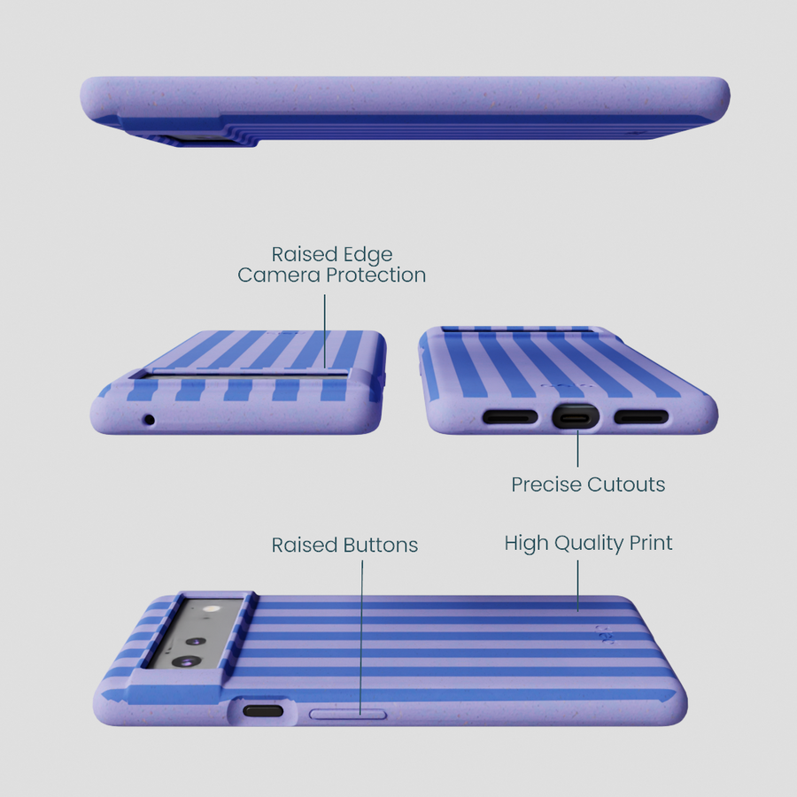 Lavender Periwinkle Stripes Google Pixel 6 Case