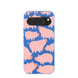 Coque Google Pixel 10 Pro XL à motif de cochons bleu électrique