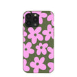 Coque pour iPhone 13 Pro Max à fleurs roses et sol forestier