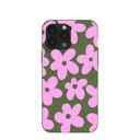 Coque pour iPhone 13 Pro Max à fleurs roses et sol forestier