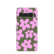Coque Google Pixel 8 Pro à motif de fleurs roses sur le sol forestier