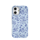 Coque iPhone 16 en porcelaine bleu poudre