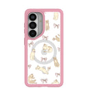 Coque transparente Purrfection pour Samsung Galaxy S26 avec bordure rose pétale (chargement magnétique inclus)