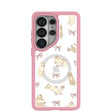 Coque transparente Purrfection pour Samsung Galaxy S26 Ultra avec bordure rose pétale (chargement magnétique inclus)