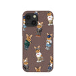 Coque iPhone 13 Mini Amis Lapins Chocolat Brun