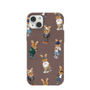 Coque iPhone 14 Plus « Chocolate Brown Rabbit Friends »