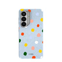 Powder Blue Rainbow Dots Samsung Galaxy S26 Case