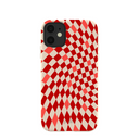 Coque iPhone 11 à carreaux rouges coquillages